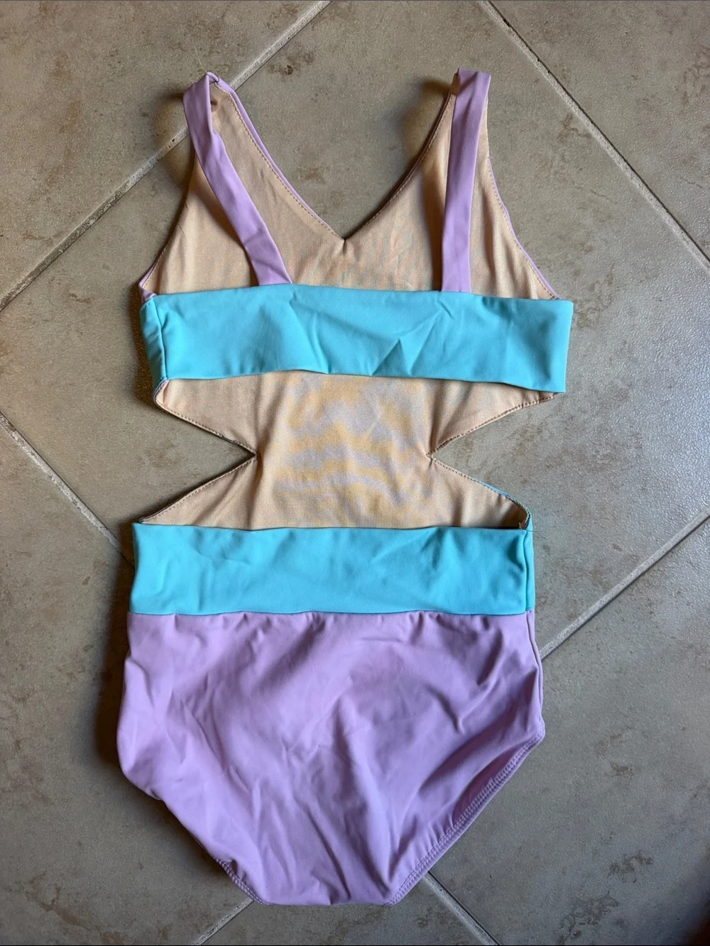 Roxie Dancewear Pink & Mint Cutout One-Piece  dance leotard